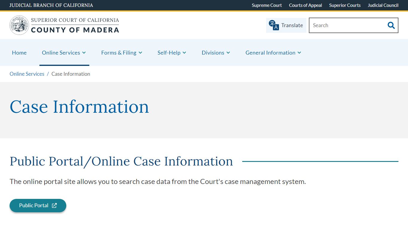 Case Information | Superior Court of California | County ...