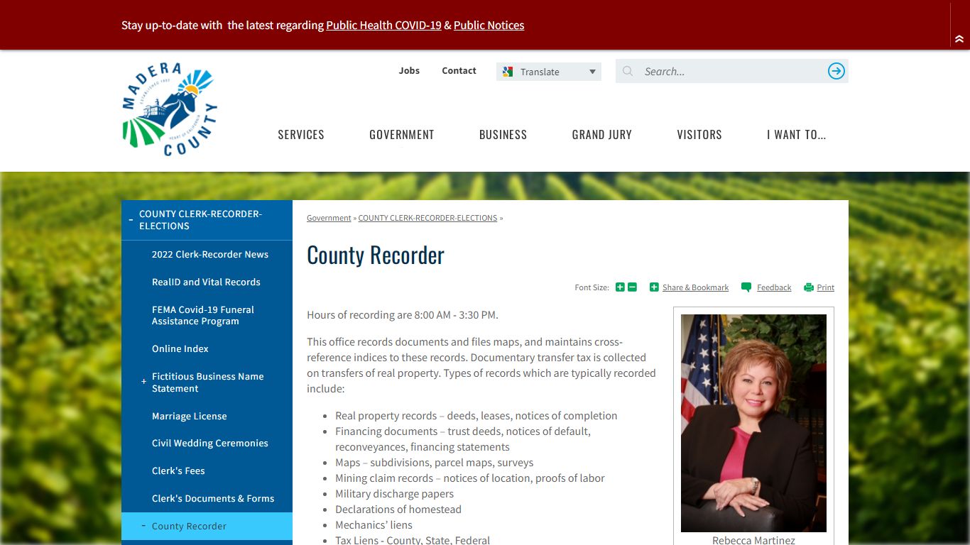 County Recorder | Madera County