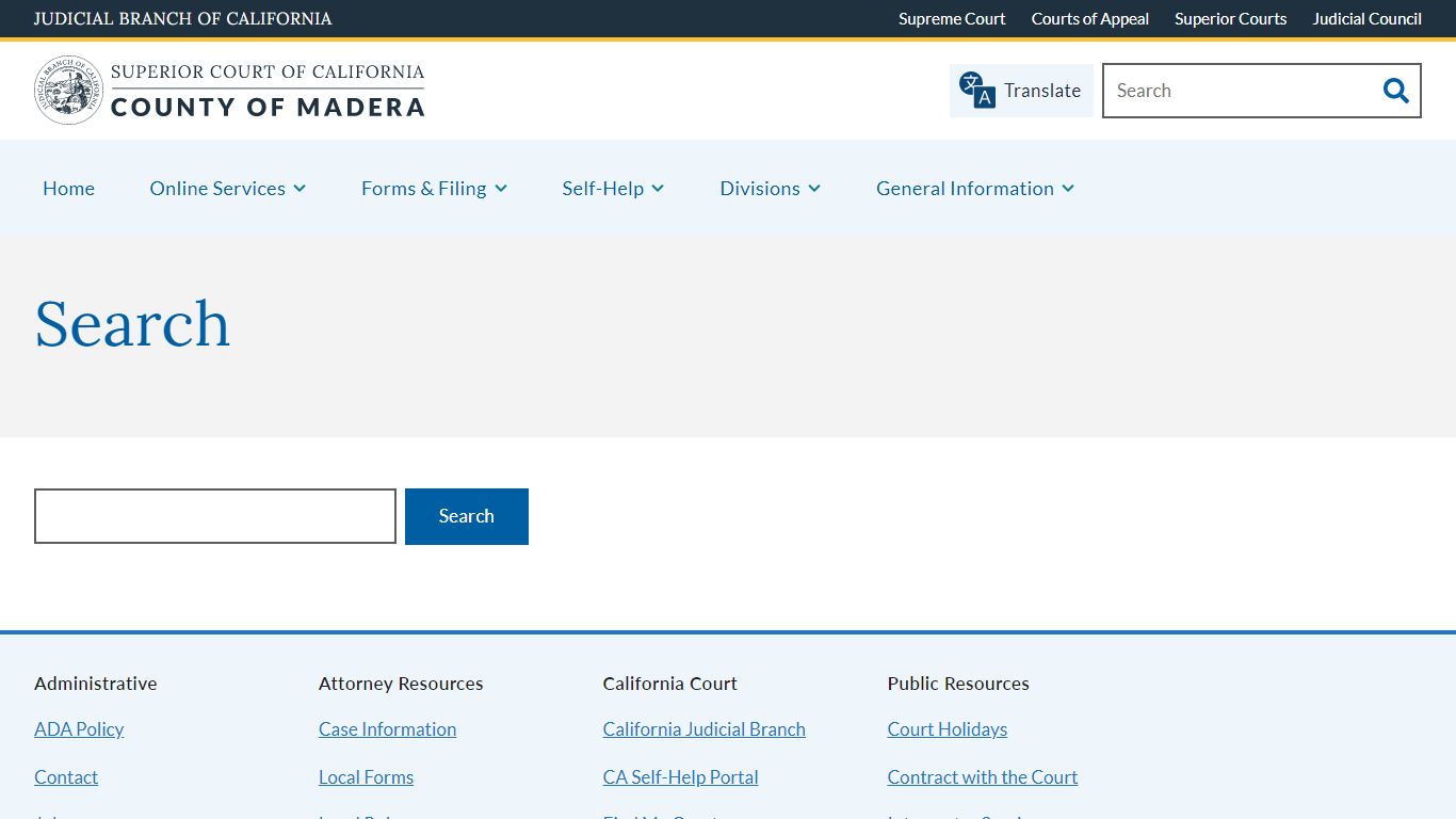 Search | Superior Court of California | County of Madera