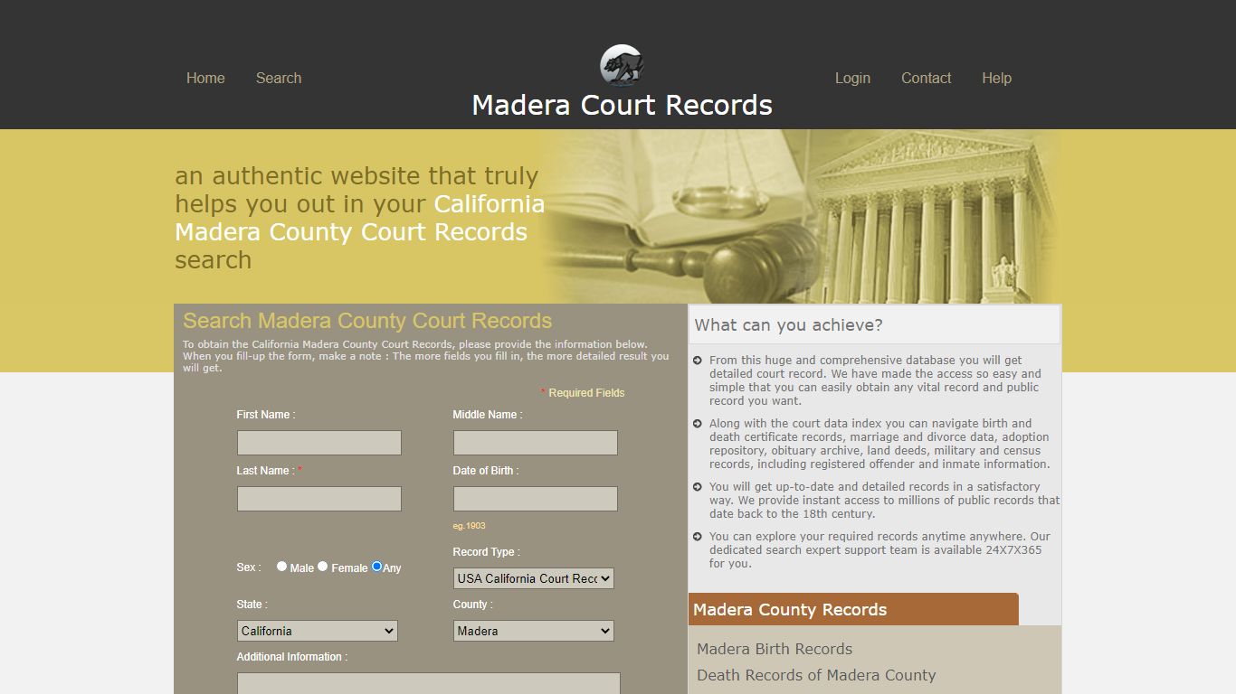 Madera County Public Records. Court Records. California State